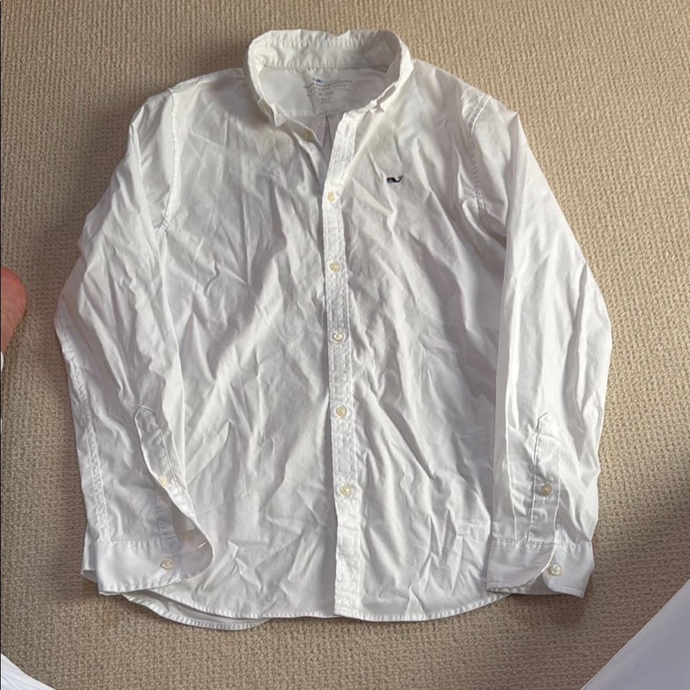 Vineyard Vines Performance On The Go White Button-Down Shirt